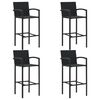 vidaXL Set mobilier bar de gradină, 5 piese, negru