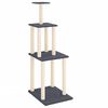 vidaXL Ansamblu de pisici, st&acirc;lpi din funie sisal, gri &icirc;nchis, 149 cm