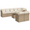 vidaXL Set canapele de grădină, 9 piese, cu perne, bej, poliratan