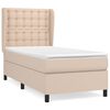 vidaXL Pat box spring cu saltea, cappuccino, 100x200cm piele ecologică