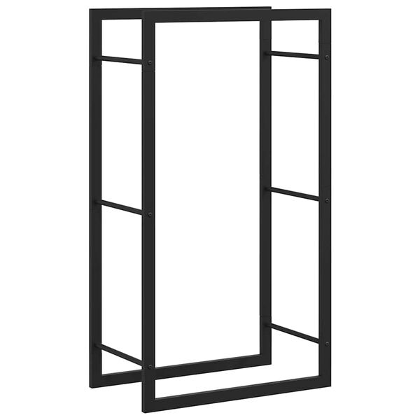 vidaXL Suport pentru lemne de foc, negru mat, 50x28x94 cm oțel