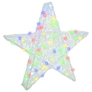 vidaXL Stea 3D 50 LED-uri Multicolour 55 x 53.5 x 10 cm Acril