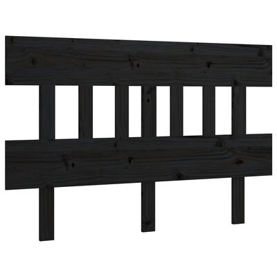 vidaXL Tăblie de pat, negru, 123,5x3x81 cm, lemn masiv de pin