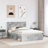 vidaXL Cadru de pat cu headboard Beton 140 x 190 cm Lemn de pin masiv