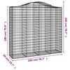 vidaXL Coșuri gabion arcuite 40 buc, 200x50x180/200cm, fier galvanizat