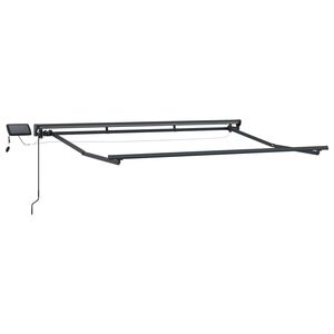 vidaXL Manual Awning Frame with Solar LED 2,5 x 2 m Antracit