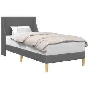 vidaXL Cadru de pat cu headboard Gri &icirc;nchis 100 x 200 cm țesătură