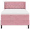 vidaXL Pat cu arcuri cu saltea cu headboard Roz 200 x 100 cm Catifea