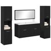 vidaXL Set de mobilier pentru baie 4 pcs Stejar Negru Lemn compozit