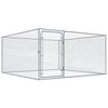 vidaXL Padoc pentru c&acirc;ini de exterior, 2 x 2 x 1 m, oțel galvanizat
