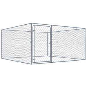 vidaXL Padoc pentru c&acirc;ini de exterior, 2 x 2 x 1 m, oțel galvanizat