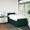 vidaXL Pat box spring cu saltea, verde &icirc;nchis, 90x190 cm, catifea