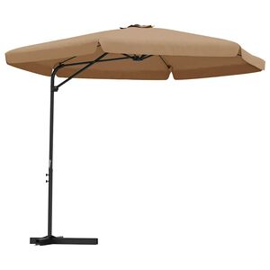 vidaXL Umbrelă de soare de grădină, st&acirc;lp din oțel, taupe, 300 cm
