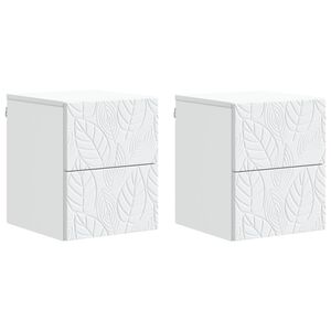 vidaXL Dulap de noapte suspendat 2 buc. Alb 34,5 x 33 x 40 cm