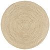 vidaXL Covor lucrat manual cu model spiralat, alb, 120 cm, iută