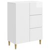 vidaXL Bufet Alb foarte lucios 66 x 34,5 x 90 cm Lemn prelucrat
