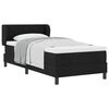 vidaXL Pat cu arcuri cu headboard Negru 90 x 190 cm țesătură