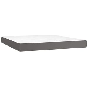 vidaXL Saltea cu arcuri buzunar, fermitate medie, gri, 180x200x20 cm, piele ecologică