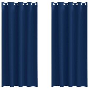 vidaXL Perdele Opaque cu Inel 2 buc. Albastru &icirc;nchis 245 x 140 cm