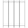 vidaXL Paravan de cameră cu 4 panouri, alb, 160x200 cm, textil