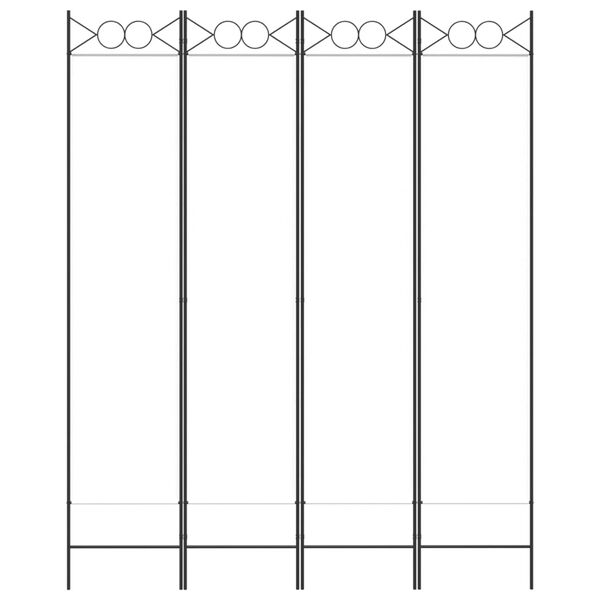 vidaXL Paravan de cameră cu 4 panouri, alb, 160x200 cm, textil