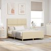 vidaXL Cadru de pat cu headboard Crem 160 x 200 cm țesătură
