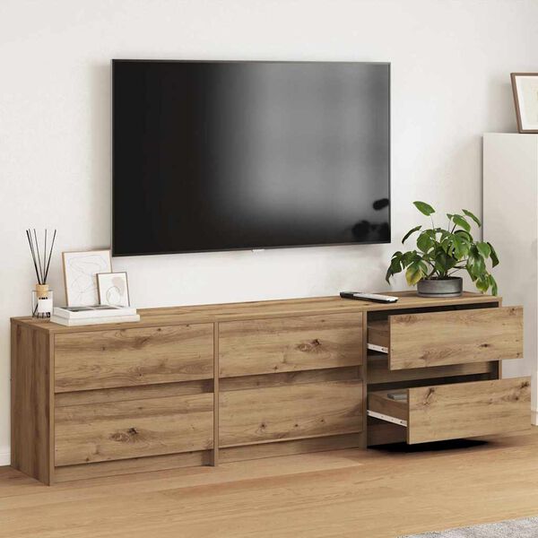 vidaXL Unități TV Pe perete 2 pcs Stejar Artizanal 180 x 34 x 50 cm