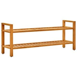 vidaXL Pantofar cu 2 rafturi, 100x27x40 cm, lemn masiv de stejar