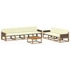 vidaXL Set de canapele de exterior cu pernă 8 pcs Natural și Crem