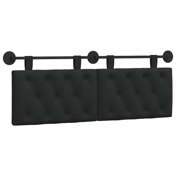 vidaXL Cap de pat suspendat Pe perete Negru 130 x 55 x 7 cm țesătură