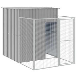 vidaXL Cușcă de c&acirc;ine & țarc gri deschis 165x251x181cm oțel galvanizat