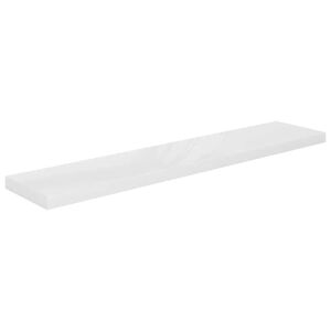 vidaXL Raft de perete suspendat, alb extralucios, 120x23,5x3,8 cm, MDF