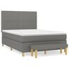 vidaXL Pat box spring cu saltea, gri &icirc;nchis, 140x190 cm, textil