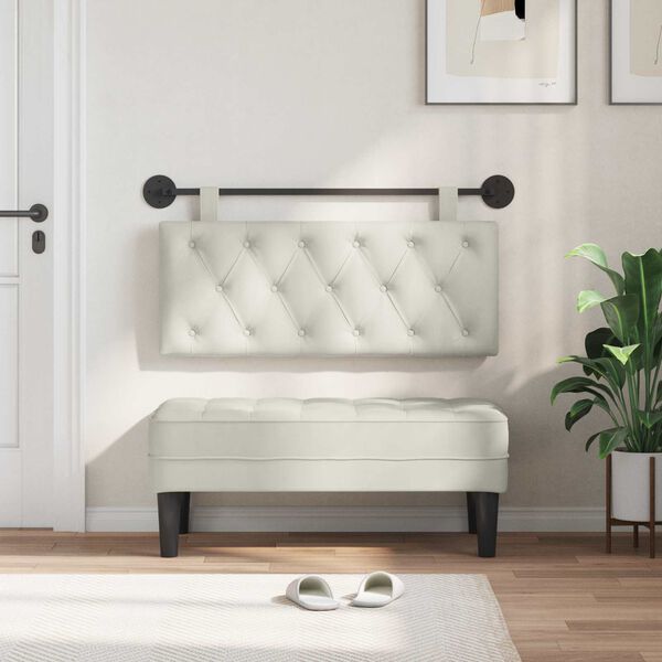 vidaXL Cap de pat suspendat Pe perete Crem 110 x 55 x 7 cm Catifea