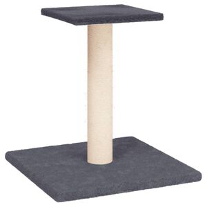 vidaXL St&acirc;lp de zg&acirc;riat pentru pisici cu platformă, gri &icirc;nchis, 38 cm