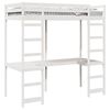 vidaXL Cadru de pat tip loft Alb 90 x 190 cm Lemn de pin masiv