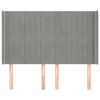 vidaXL Tăblie de pat cu aripioare gri deschis 147x16x118/128cm catifea