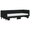 vidaXL Pat de zi cu extensie și saltea, negru, 80x200 cm, catifea