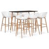 vidaXL Set mobilier de bar, 7 piese, negru și alb