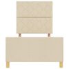 vidaXL Cadru de pat cu headboard Crem 100 x 200 cm țesătură