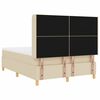 vidaXL Pat cu arcuri cu saltea cu headboard Crem 160 x 200 cm țesătură