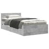vidaXL Cadru de pat cu tăblie gri beton 90x200 cm lemn prelucrat
