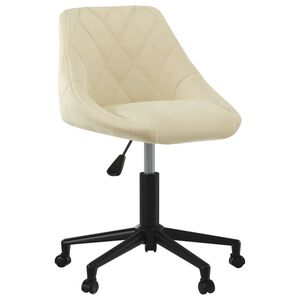 vidaXL Scaun de birou pivotant, crem, catifea