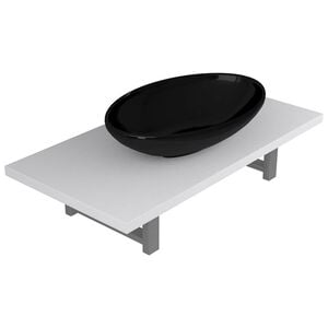 vidaXL Set mobilier de baie, 2 piese, alb, ceramică