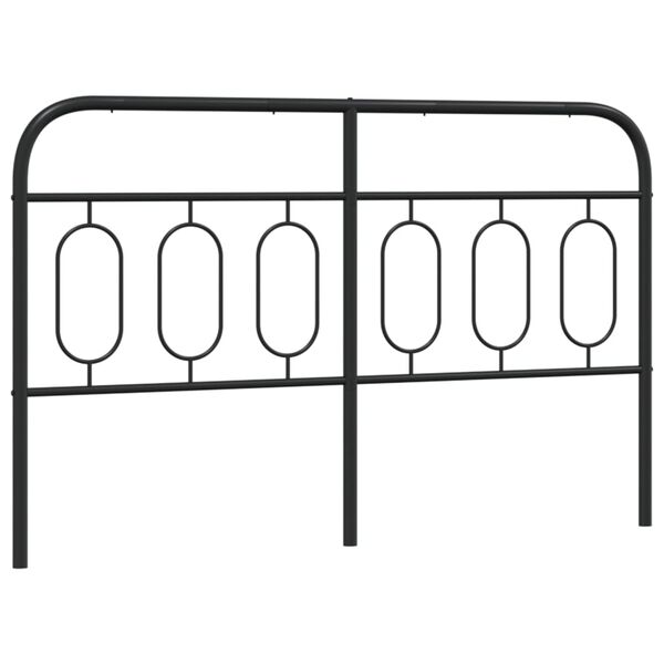vidaXL Tăblie de pat de schimb metalică, negru, 140 cm