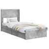 vidaXL Cadru de pat cu depozitare și tăblie Gri Beton 75 x 190 cm