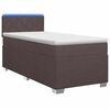 vidaXL Pat box spring cu saltea și LED Maro &icirc;nchis 90 x 200 cm