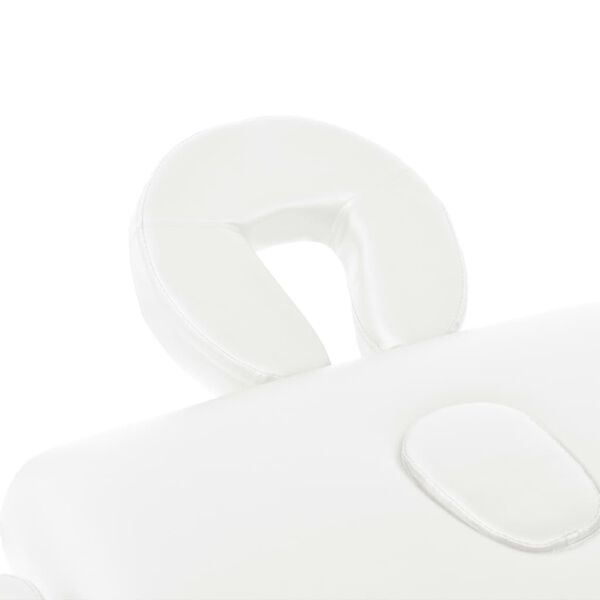 vidaXL Masă de masaj pliabilă cu 2 zone, 10 cm grosime, alb