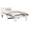 vidaXL Cadru de pat cu headboard Alb 90 x 200 cm Lemn de pin masiv