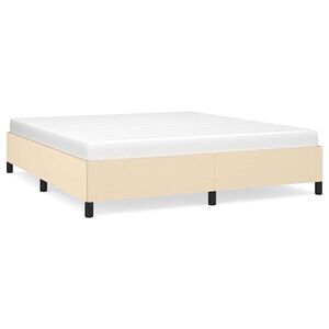 vidaXL Cadru de pat fără saltea, crem, 180x200 cm, textil